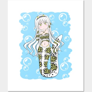 Snowflake Eel Mermaid Posters and Art